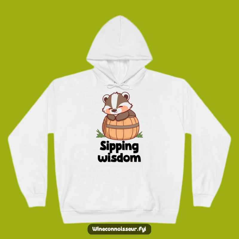 Funny Badger Barrel Hoodie: Cozy Up With Wise Contentment!