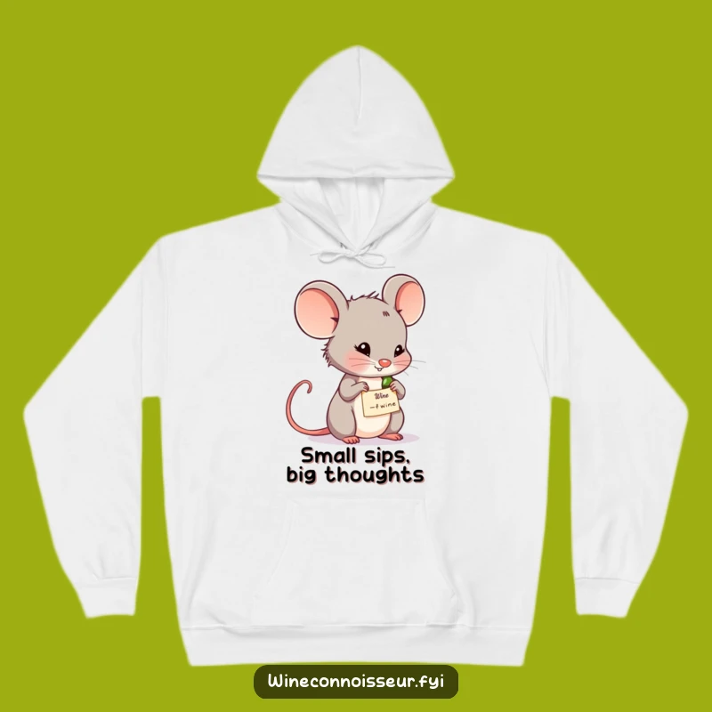 Funny Cozy Wine Mouse Hoodie: Contemplative Comfort Gift