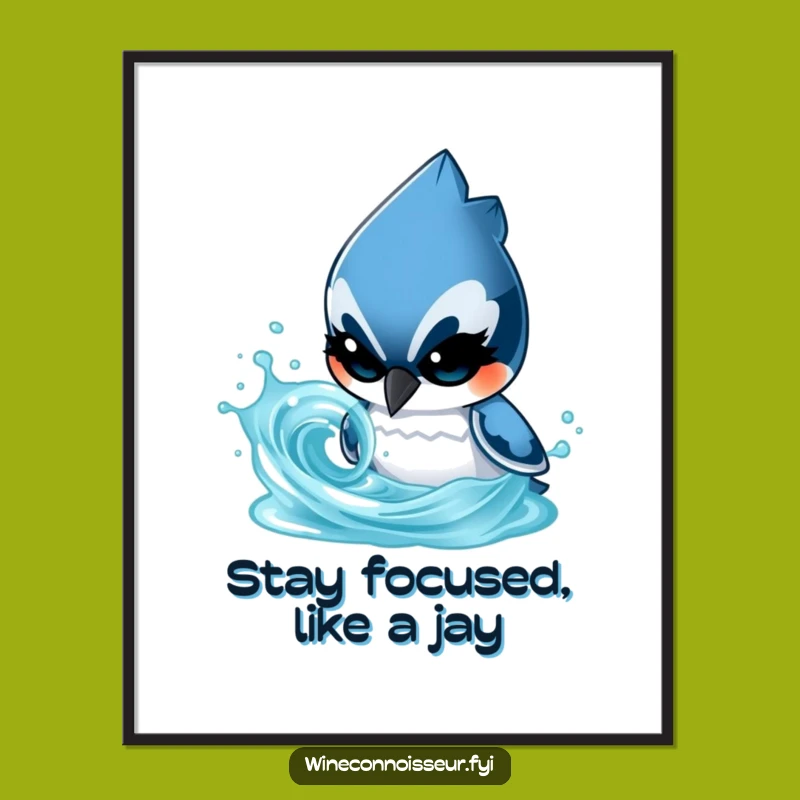 Free Printable Blue Jay Wall Art: Focused Analysis Humor For Your Space, Funny Downloadable Gift