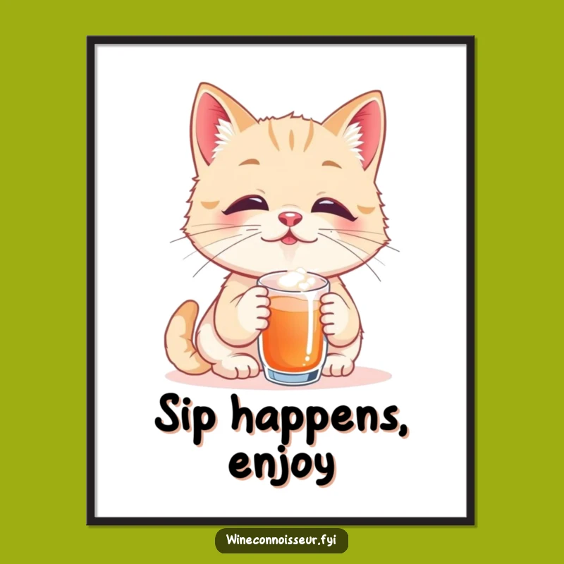 Free Printable Wall Art: Cat Taster Bliss, Whimsical Downloadable Decor