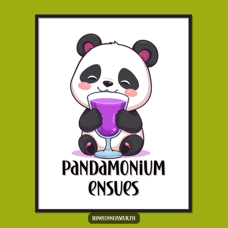 Free Printable Wall Art: Panda Cocktail Hour, Humorous Downloadable Decor for a Stylish Space