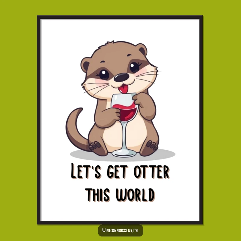 Free Printable Funny Otter Wall Art: Wine Swirl Design - Downloadable Decor!