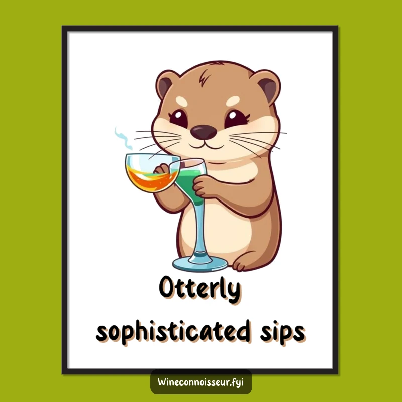 Free Printable Wall Art: Sophisticated Otter Art Downloadable Gift