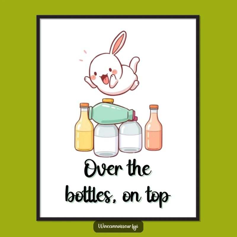 Funny Free Printable Wall Art: Rabbit Bottle Flip, Dynamic Downloadable Art