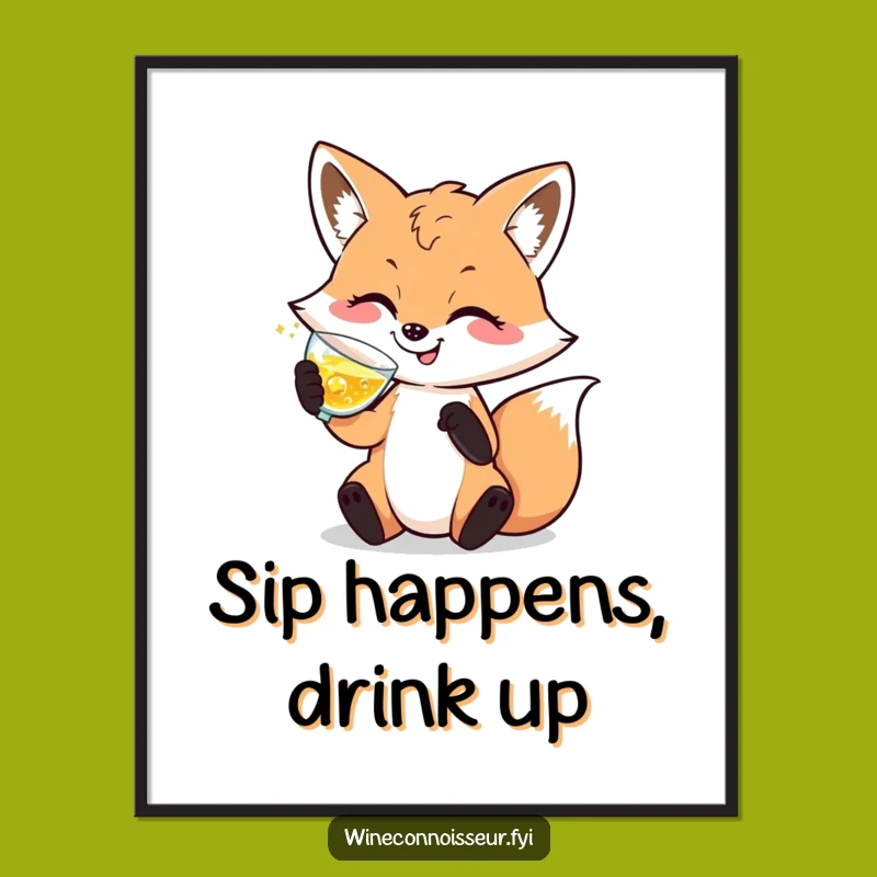 Free Printable Wall Art: Sophisticated Fox Cheers Humorous Downloadable Decor