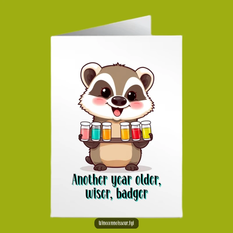 Free Printable Funny Birthday Card: Badger Beer Tasting Humor