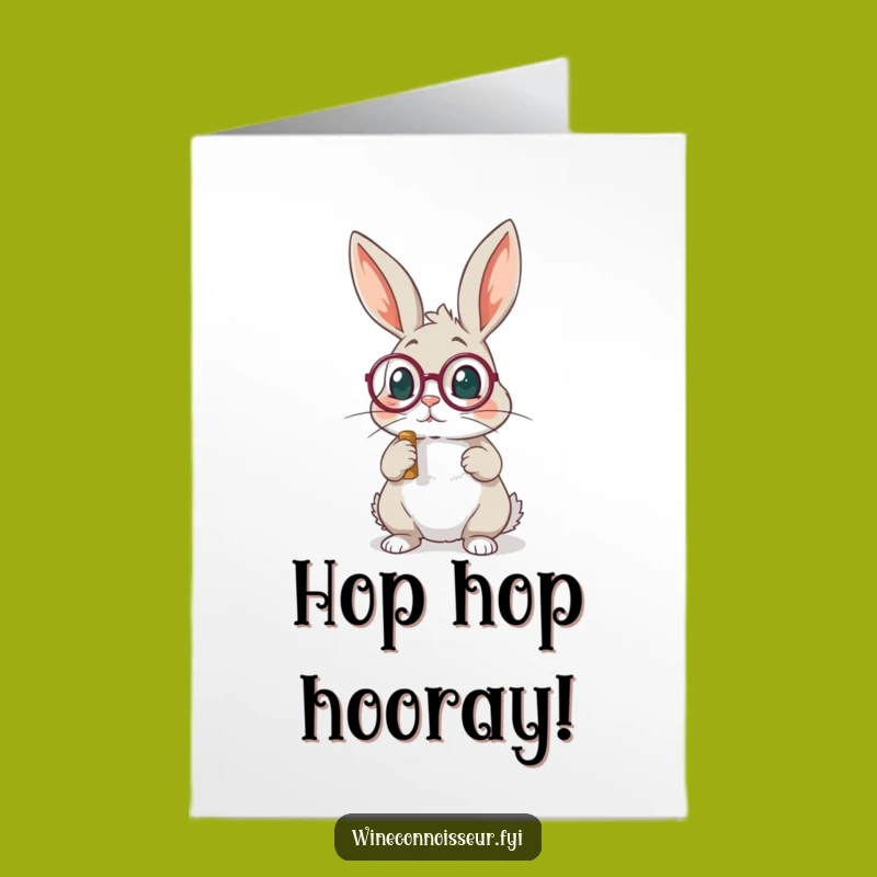 Free Printable Birthday Card: Fancy Rabbit, Quirky Downloadable Gift for a Sophisticated Celebration