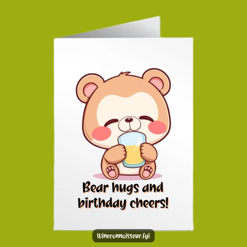 Free Printable Funny Birthday Card: Savoring Bear Downloadable Gift