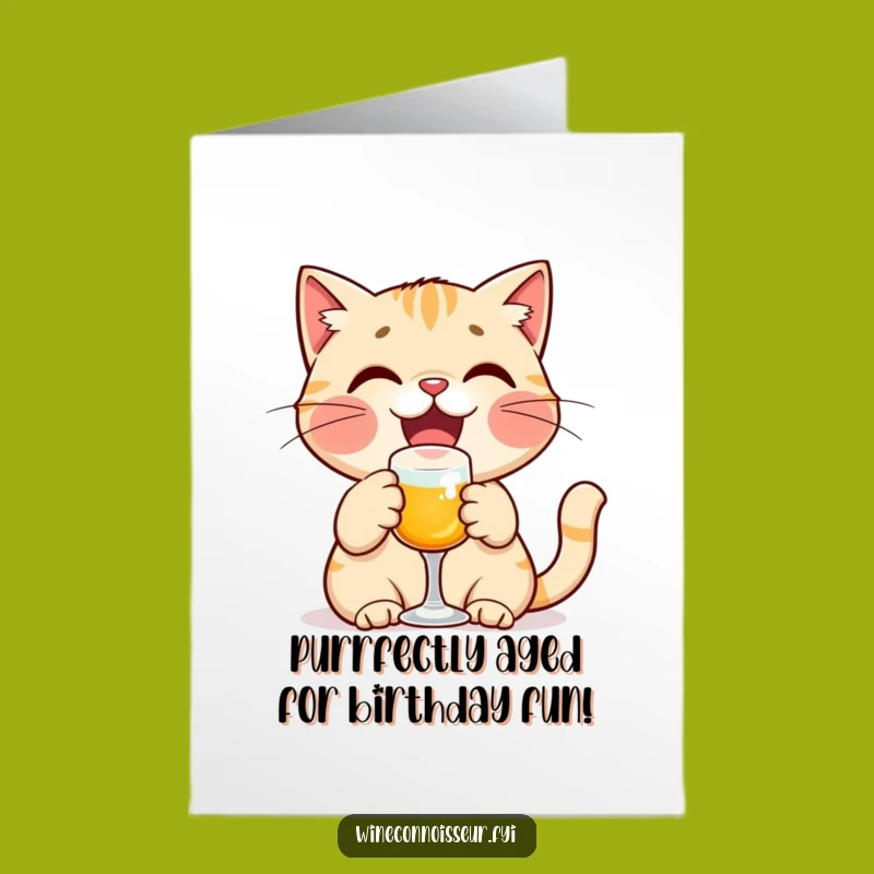 Free Printable Funny Birthday Card: Toasting Cat Downloadable Gift