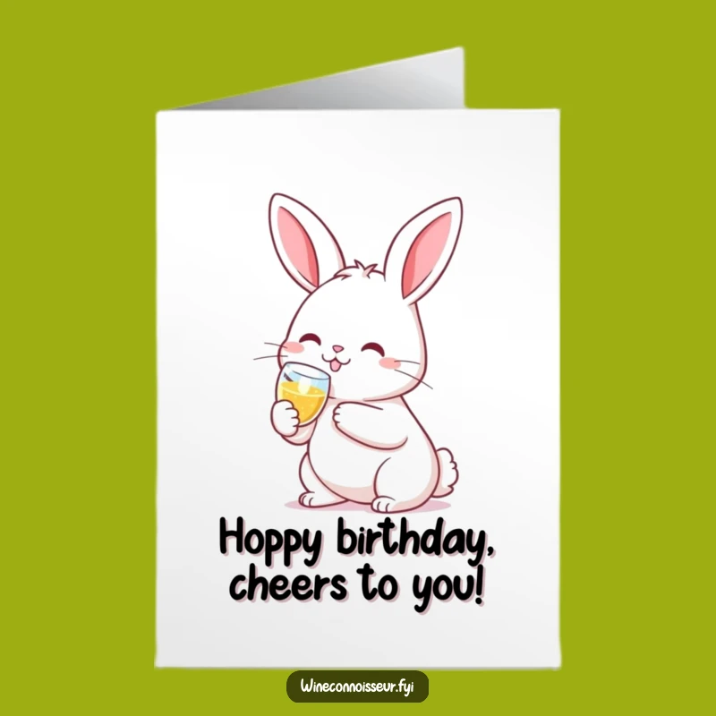 Free Printable Rabbit Birthday Card: Kawaii Champagne Toast - Downloadable Gift!