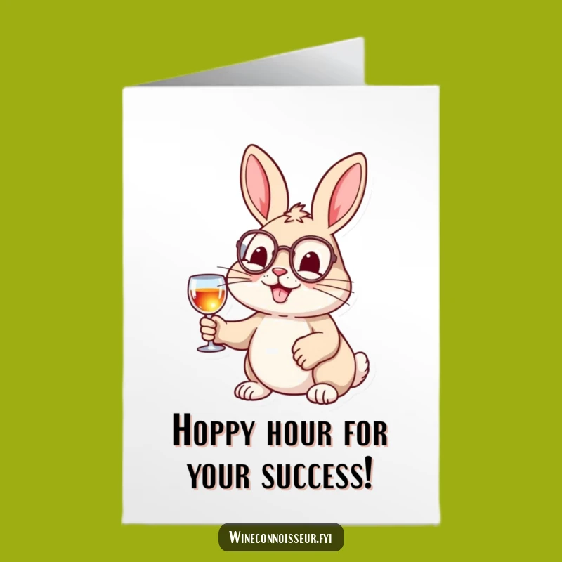 Free Printable Congrats Card: Elegant Rabbit Monocle Funny Downloadable