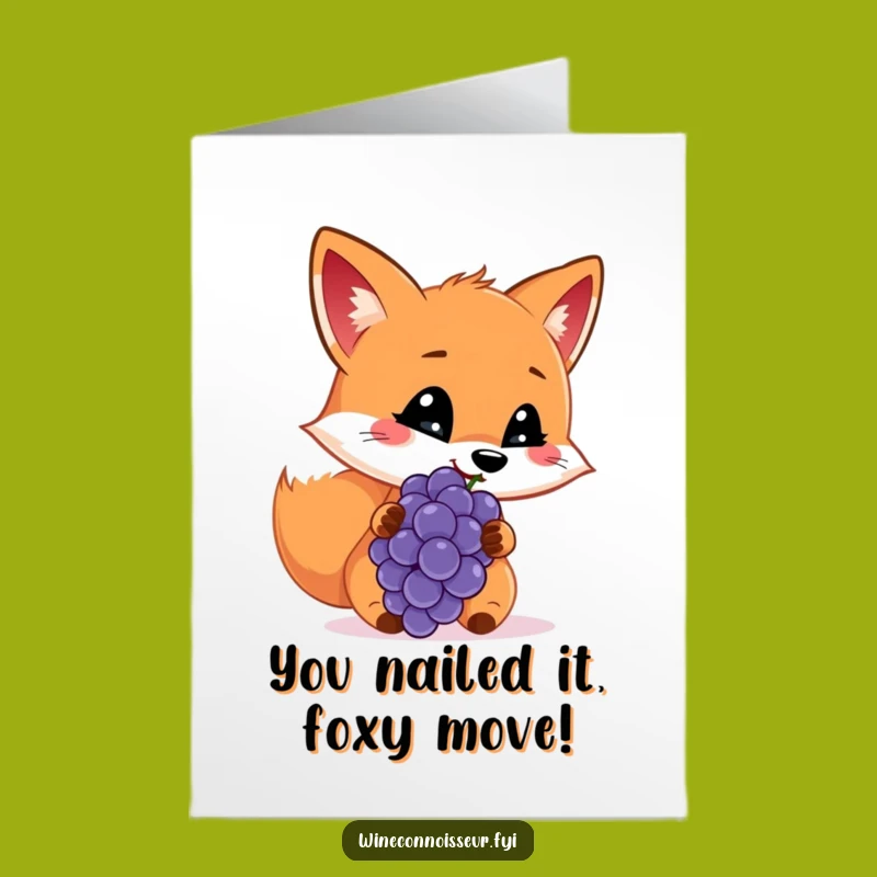Free Printable Congrats Card: Fox's Grape Approval, Hilarious Downloadable Gift