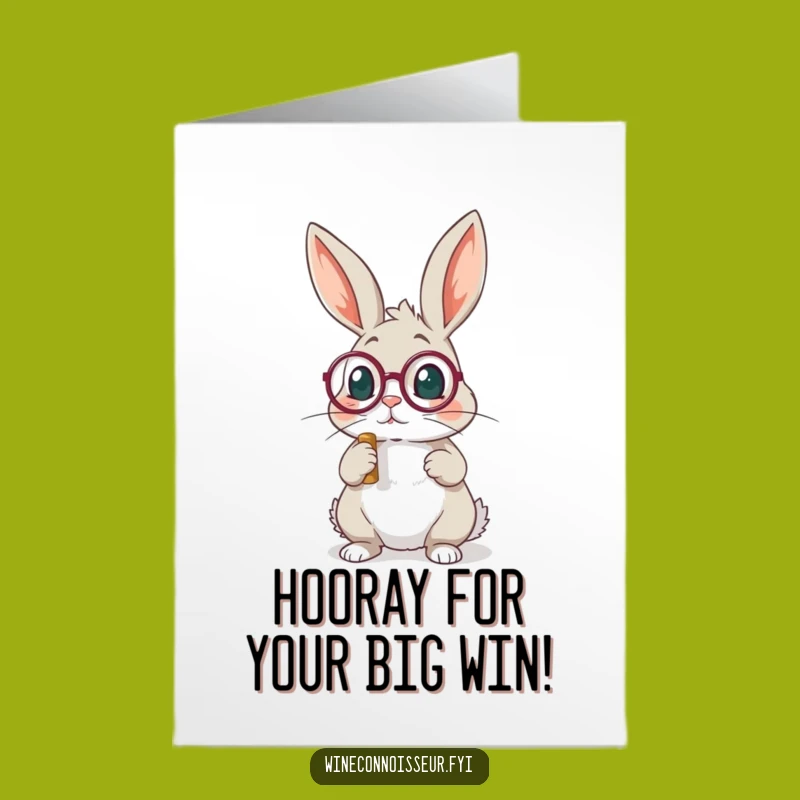 Free Printable Congrats Card: Monocled Rabbit, Elegant Downloadable Gift for Honoring Achievements