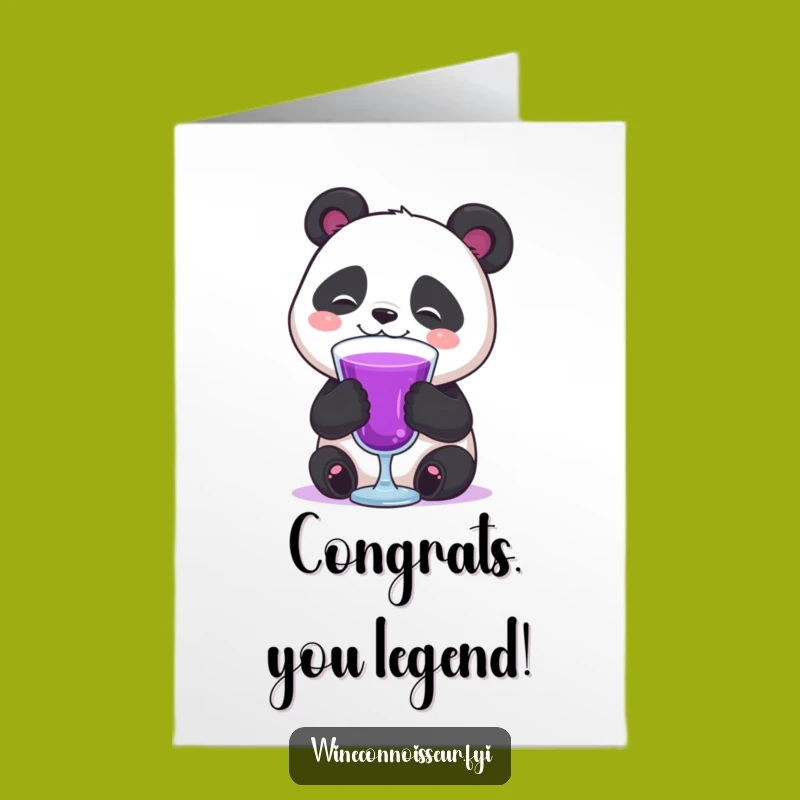 Free Printable Congrats Card: Panda Cheers, Humorous Downloadable Gift for Celebrating Victories