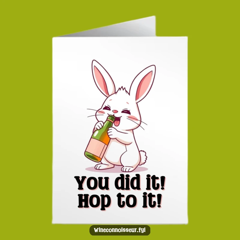 Free Printable Congrats Card: Rabbit's Victory Pop, Celebratory Downloadable Art