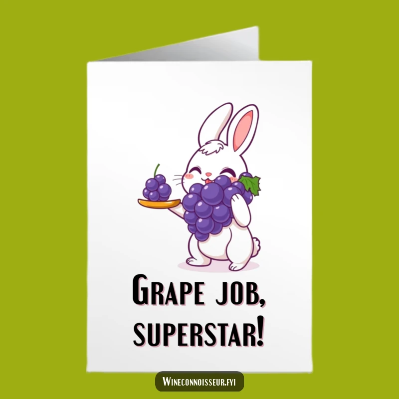 Free Printable Congrats Card: Rabbit Server Grape, Downloadable Gift for Wins