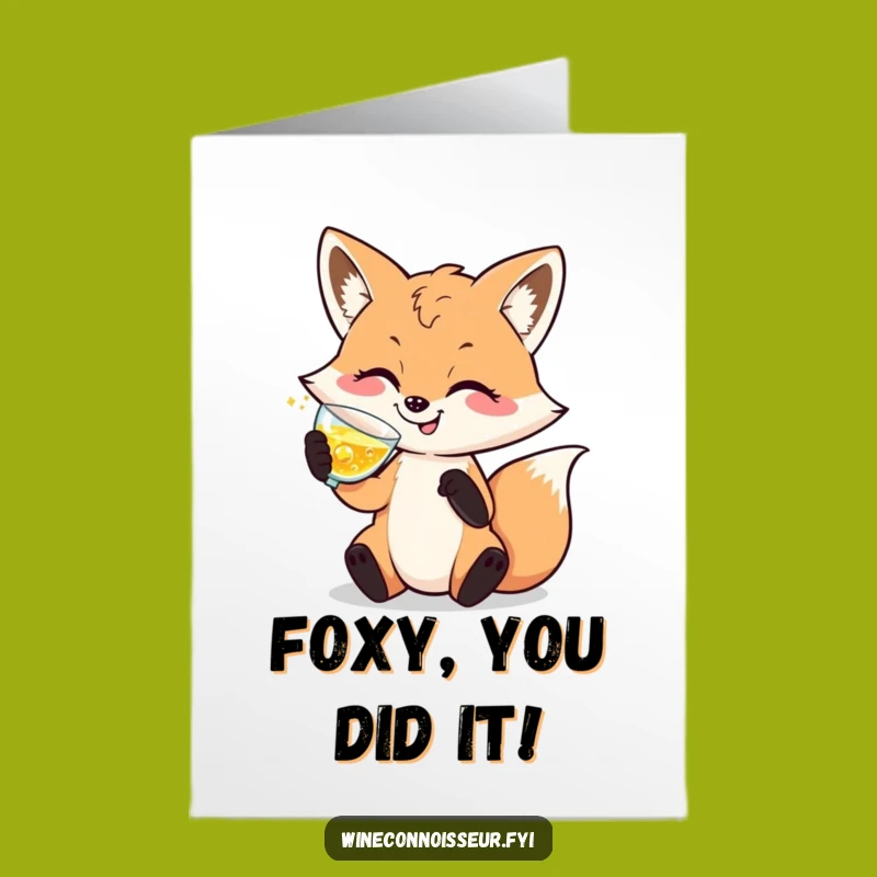 Free Printable Congrats Card: Sophisticated Fox DIY Toast to Success