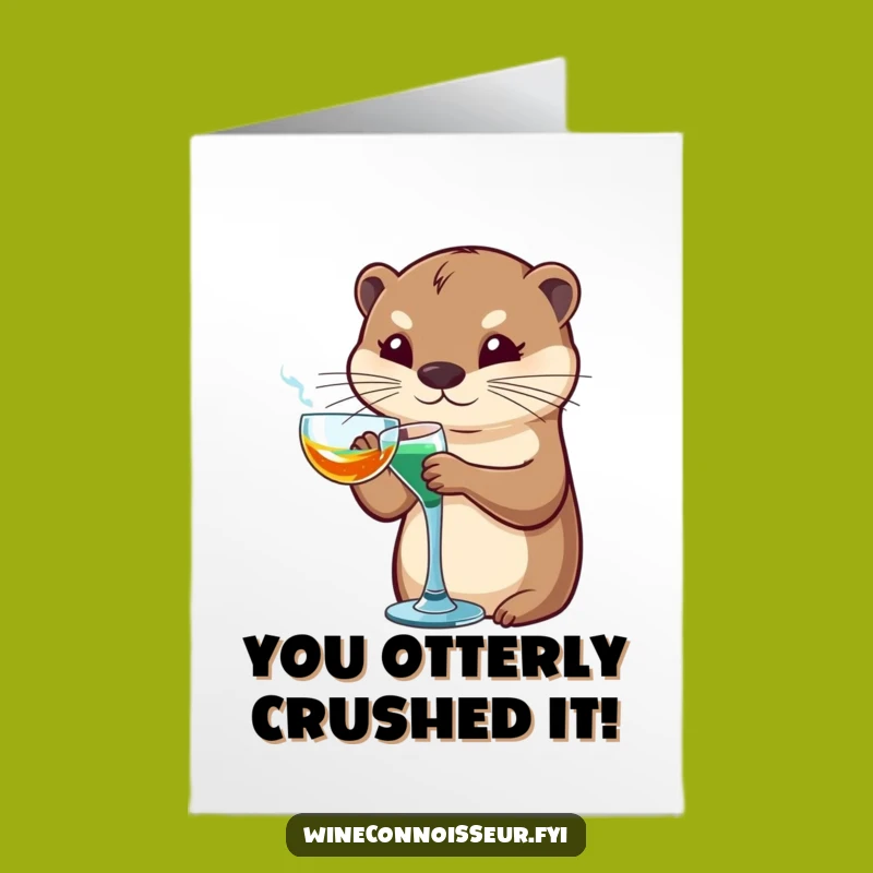 Free Printable Congrats Card: Sophisticated Otter Downloadable Gift