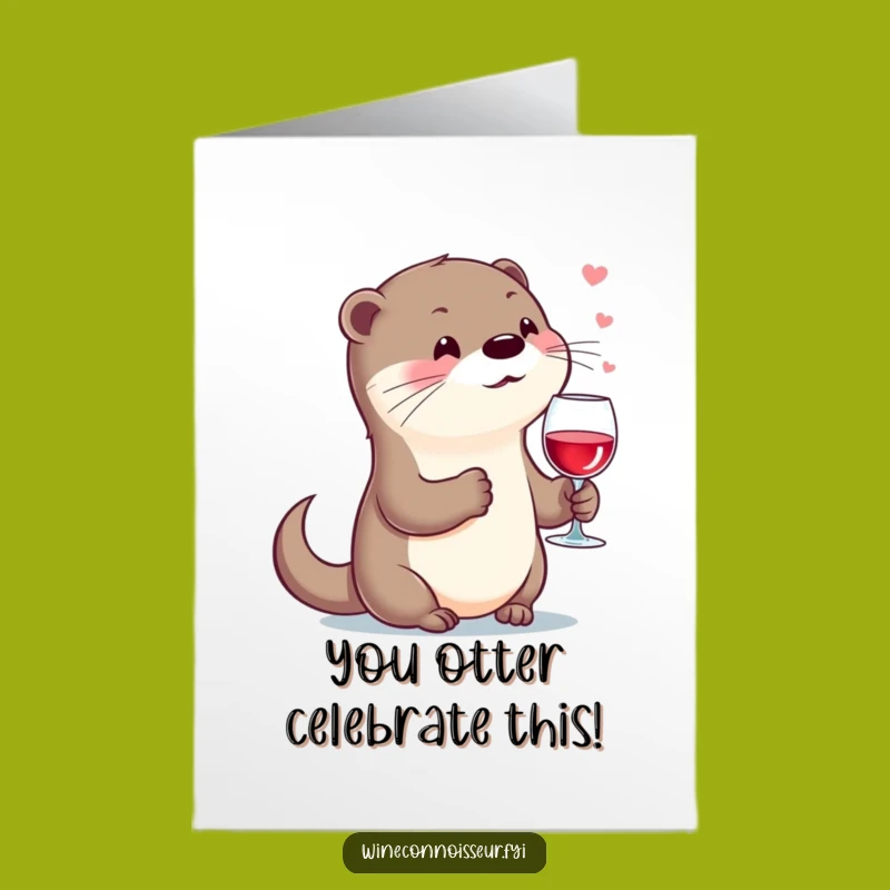 Free Printable Otter Congrats Card: Cheers to You, Downloadable Gift