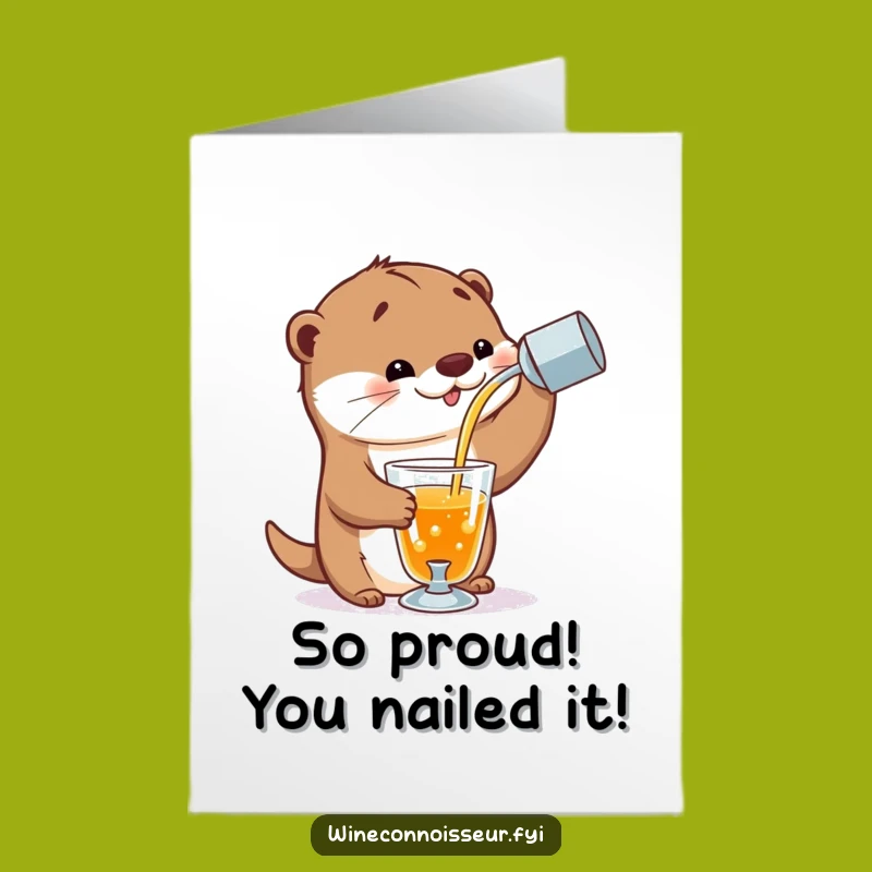 Free Printable Otter Congratulations Card - Funny Downloadable Toast for Achievements!