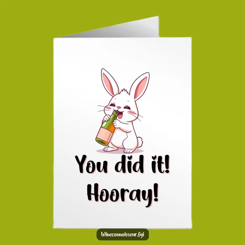Free Printable Rabbit Congratulations Card - Funny Downloadable Celebration for Big Wins!