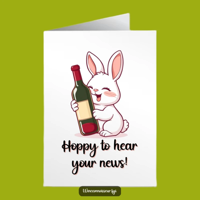 Free Printable Rabbit Wine Congrats Card - Funny Downloadable Celebration