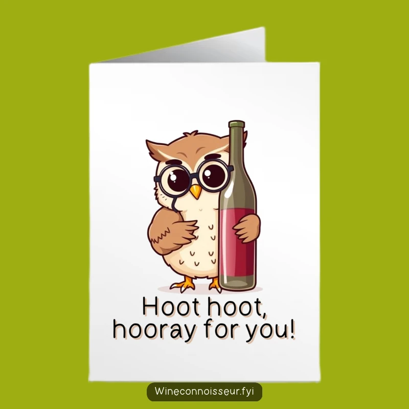Free Printable Congrats Card: Wise Owl Approves Your Success, Downloadable Humor