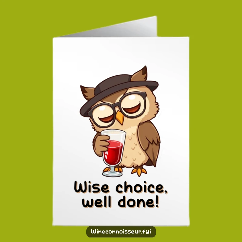 Free Printable Congrats Card: Owl Sommelier Celebration, Hilarious Downloadable Gift!