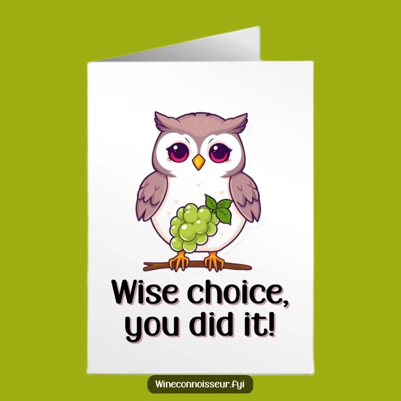 Free Printable Congrats Card: Proud Owl Grape, Funny Balance Downloadable Gift