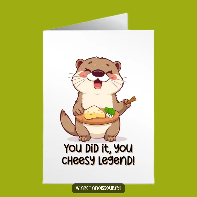 Free Printable Otter Cheese Platter Congrats Card - Humorous Downloadable for Any Occasion