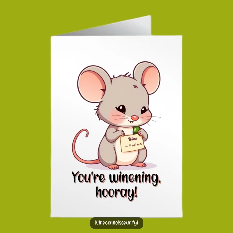 Free Printable Funny Mouse Wine Label Congrats Card - Smart Downloadable Gift for Celebration