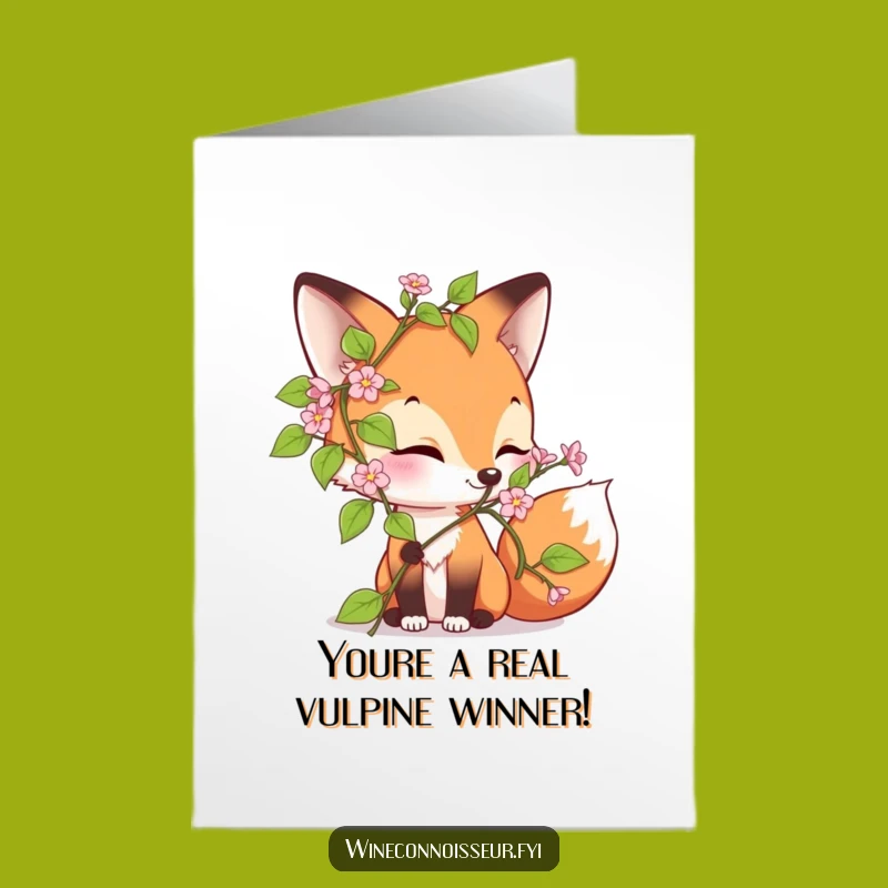 Free Printable Congrats Card: Fox Vine Joy, Charming Downloadable Gift