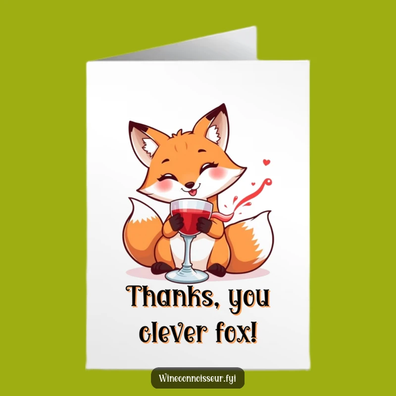 Free Printable Fox Wine Thank You Card - Funny Downloadable Gratitude