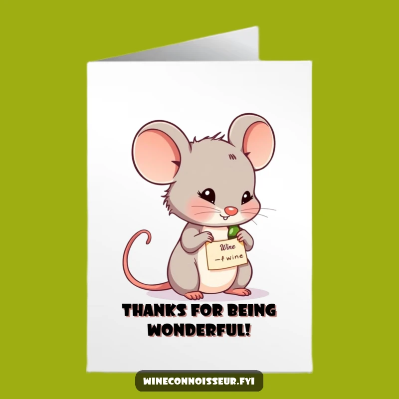 Free Printable Funny Mouse Wine Label Thank You Card - Insightful Downloadable Gratitude Gift