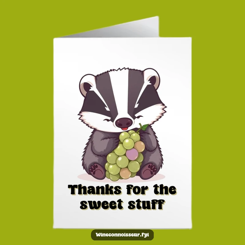 Free Printable Thank You Card: Badger Grape Focus Funny Downloadable