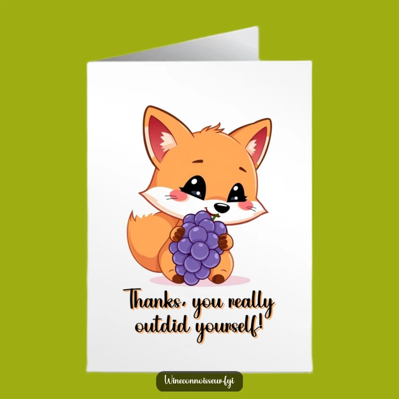 Free Printable Thank You Card: Fox's Grape Thanks, Hilarious Downloadable Gift