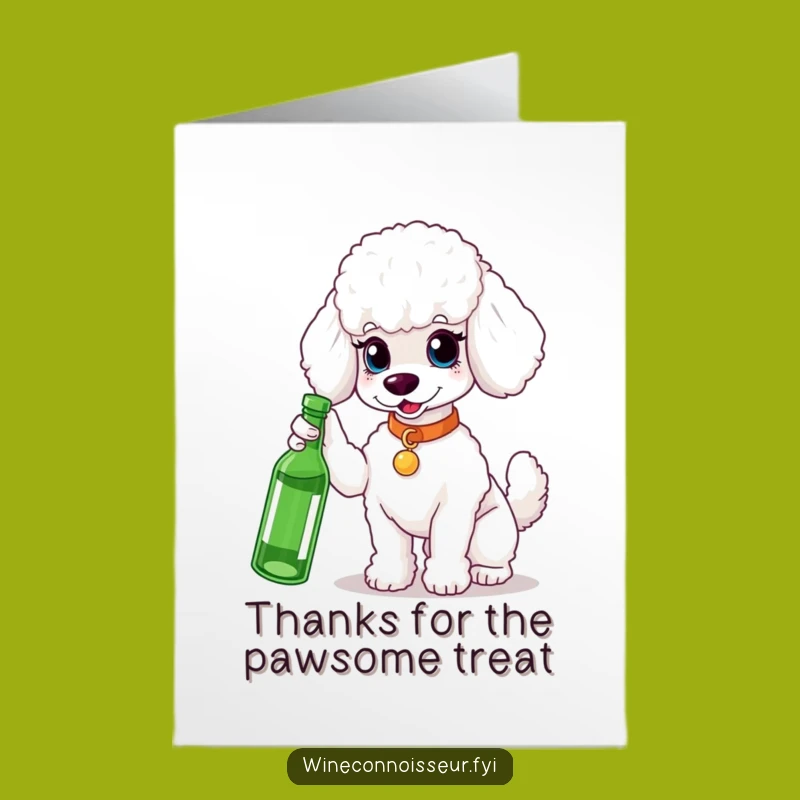 Free Printable Thank You Card: Posh Poodle & Wine Bottle - Chic Downloadable