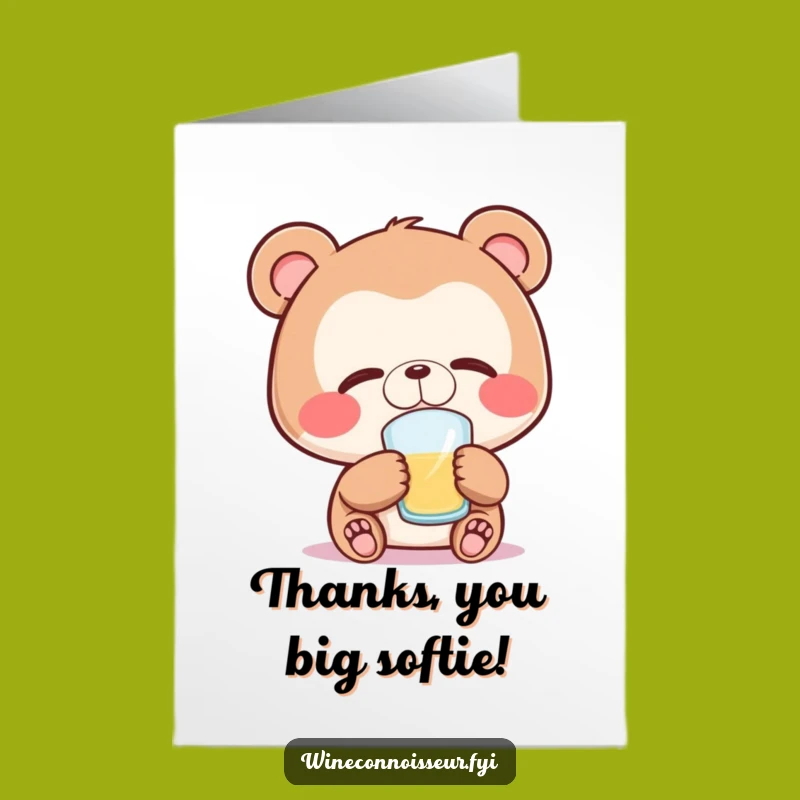 Free Printable Thank You Card: Savoring Bear Downloadable Gift