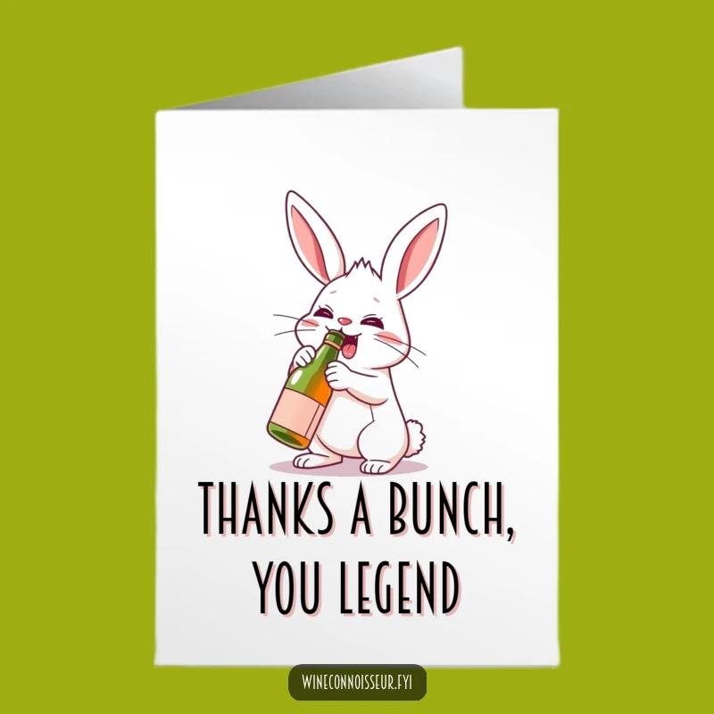 Free Printable Thank You Rabbit Card - Funny Downloadable Toast of Gratitude!