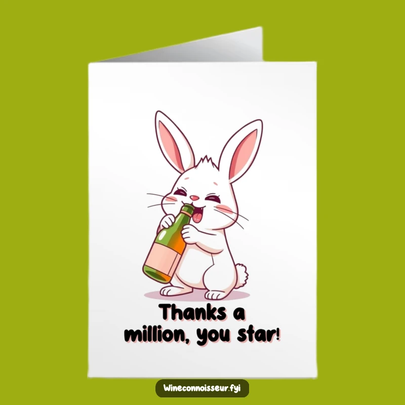 Free Printable Thank You Card: Rabbit's Grateful Pop, Cheers Downloadable