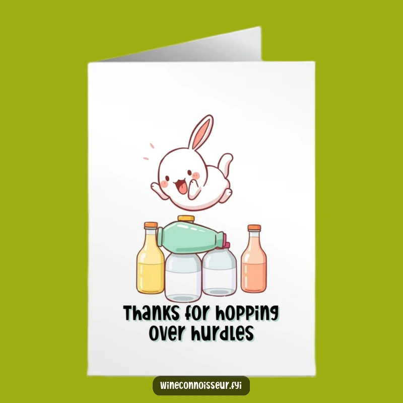 Free Printable Thank You Card: Rabbit Bottle Acro, Energetic Downloadable Gift