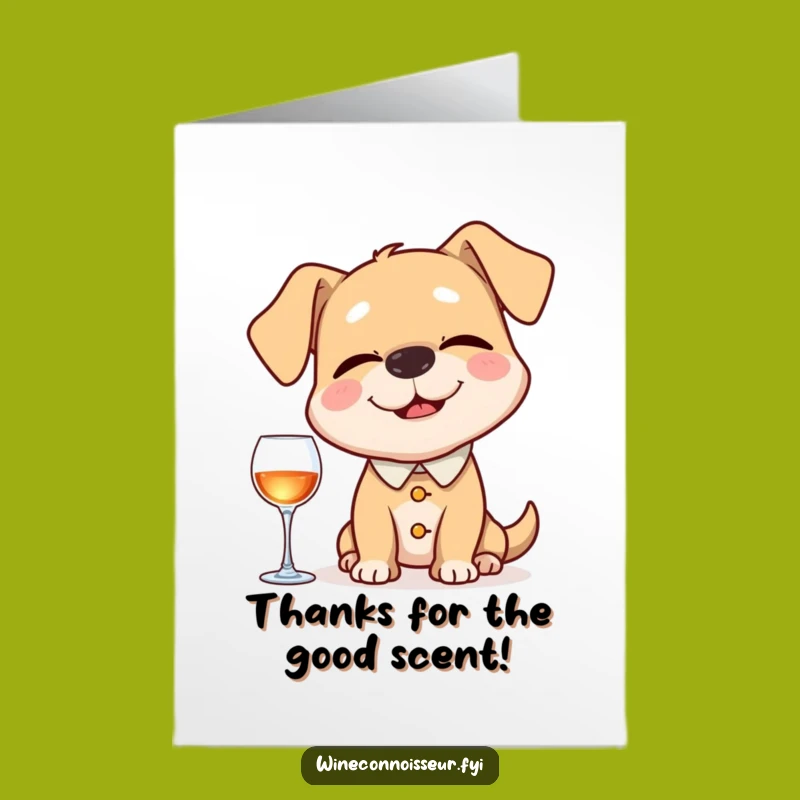 Free Printable Thank You Card: Dog Sommelier, Funny Downloadable Gift of Gratitude
