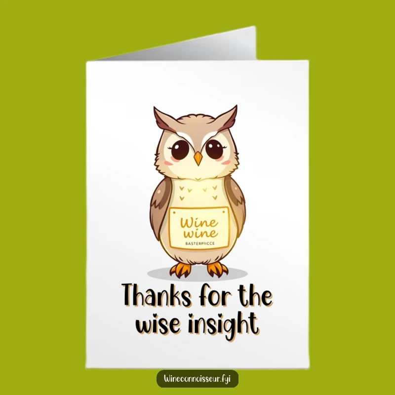 Free Printable Thank You Card: Gentle Kawaii Owl Illuminating for Your Gratitude