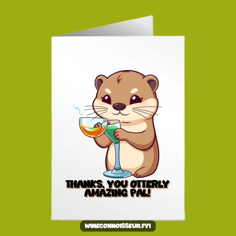 Free Printable Thank You Card: Sophisticated Otter Downloadable Gift