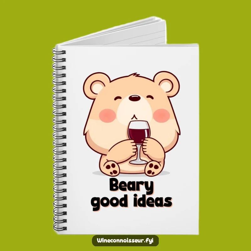 Funny Wine Bear Notebook: Content Character Sip for Ideas