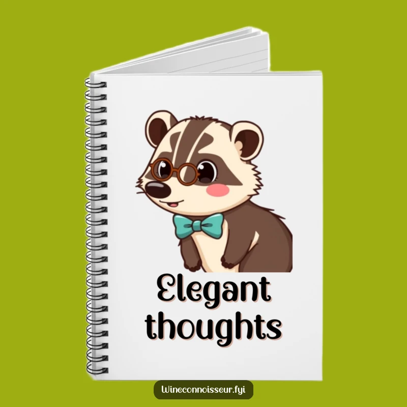 Funny Badger Monocle Notebook - Elegant Notes with a Humorous Edge