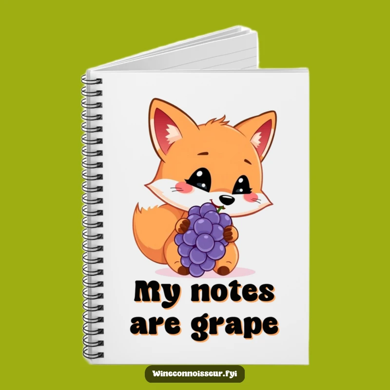 Funny Fox Grape Notebook: Jot Down Thoughts with Discerning Insight