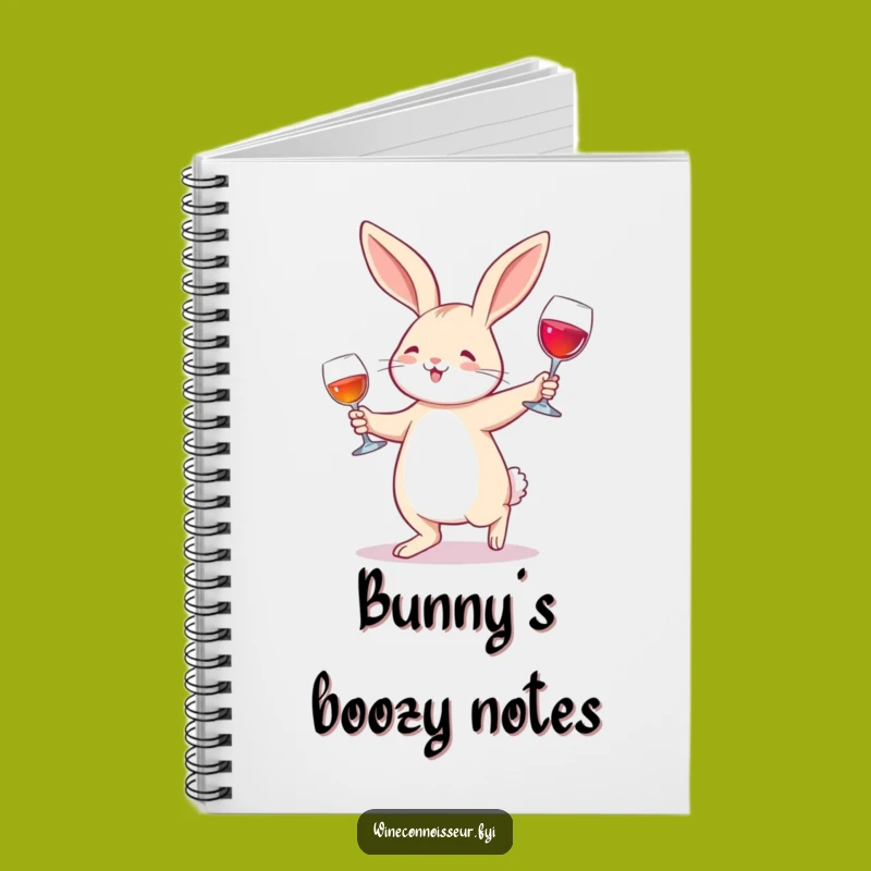 Funny Rabbit Wine Glass Waltz Notebook - Jot Down Ideas with this Joyful Funny Gift Journal