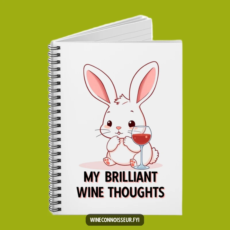Funny Kawaii Rabbit Wine Pairing Notebook - Jot Down Ideas Hilariously