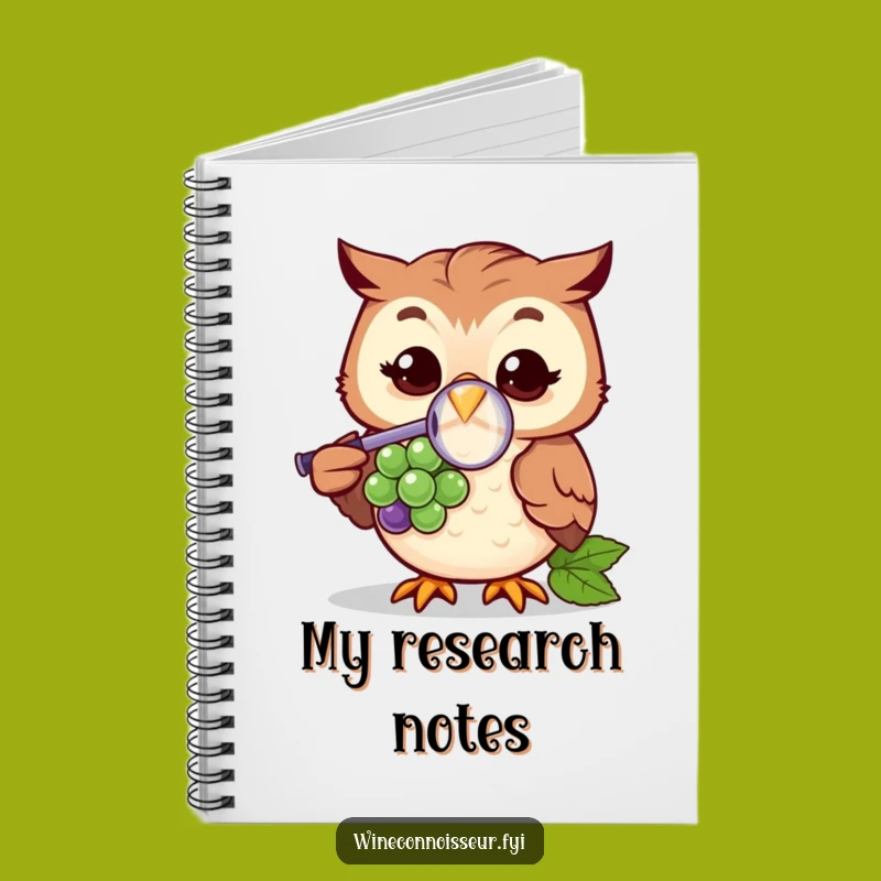 Funny Owl Grape Detective Notebook - Jot Down Ideas with Humorous Flair